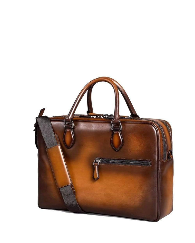 Large Vintage Smooth Cowhide Leather  Briefcases, Business Bags  And Laptop Computer Handbags-2