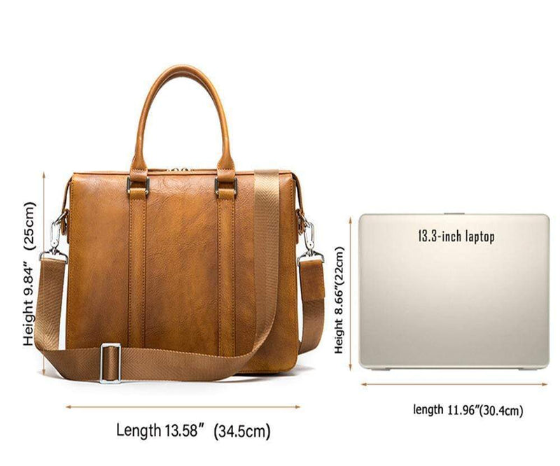 Luxury Vintage Leather Briefcase Shoulder Laptop Business Bag for Men-7