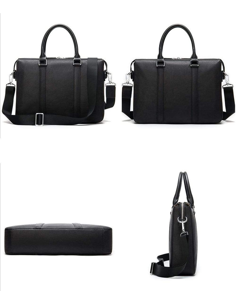 Luxury Vintage Leather Briefcase Shoulder Laptop Business Bag for Men-2