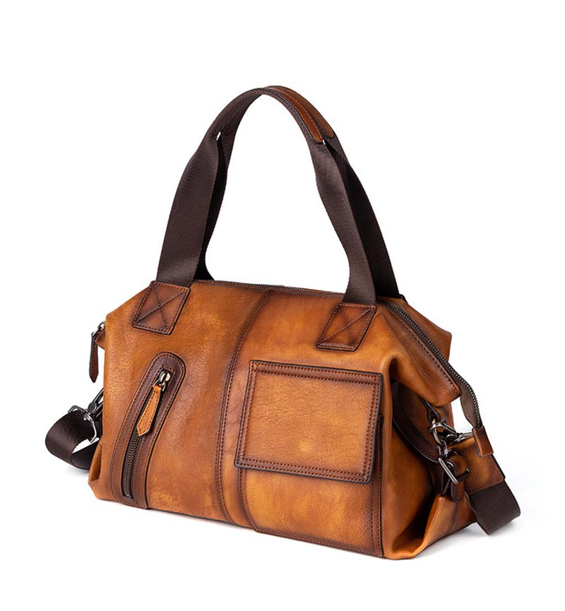 Mens Vintage Leather Buiness Briefcase Shoulder Bag 2530-3