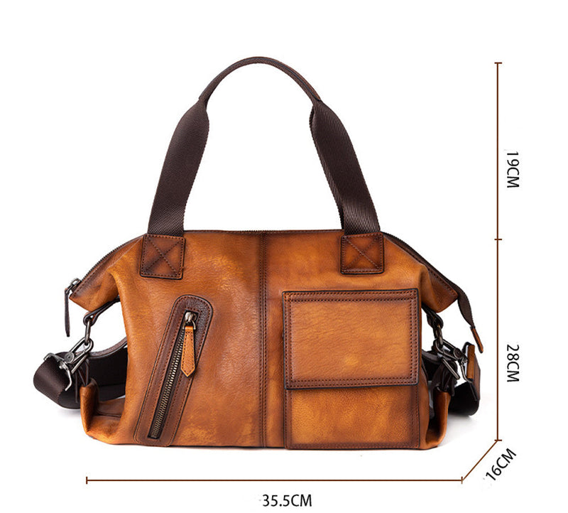 Mens Vintage Leather Buiness Briefcase Shoulder Bag 2530-14
