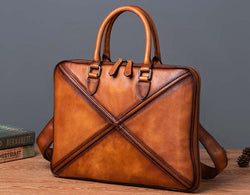 Mens Vintage Leather Buiness Briefcase Shoulder Cross Body Bag 2766-0