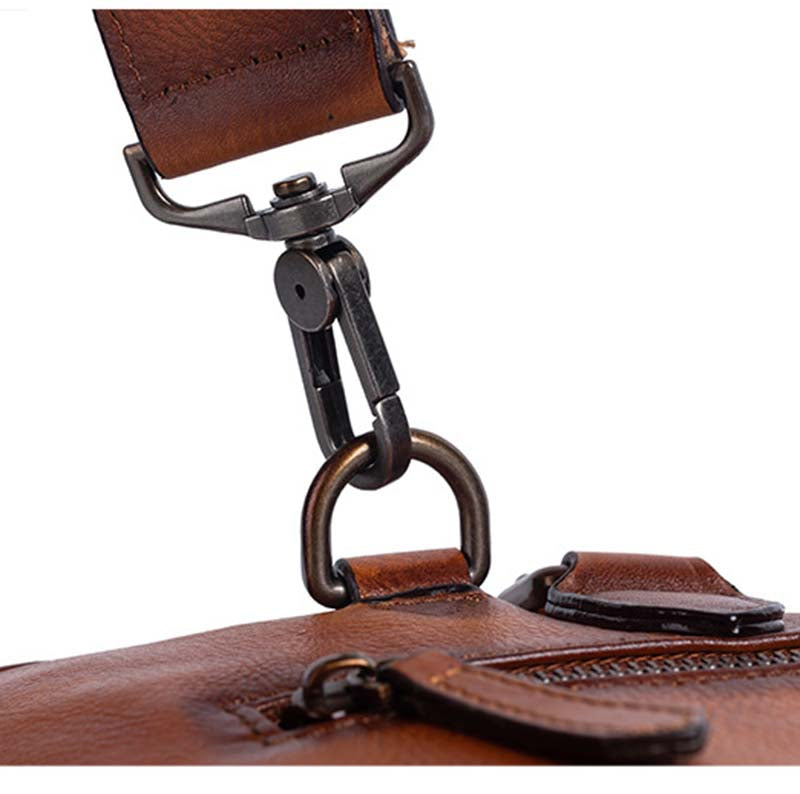 Mens Vintage Leather Buiness Briefcase Shoulder Cross Body Bag 2766-11
