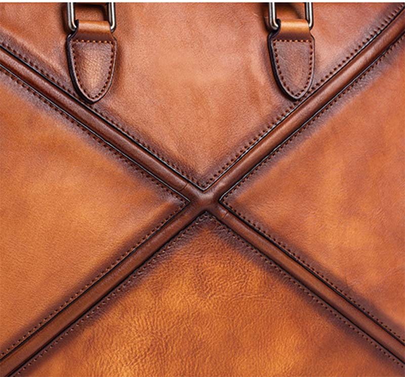 Mens Vintage Leather Buiness Briefcase Shoulder Cross Body Bag 2766-13