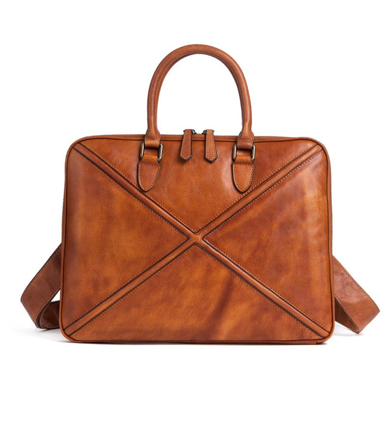 Mens Vintage Leather Buiness Briefcase Shoulder Cross Body Bag 2766-19