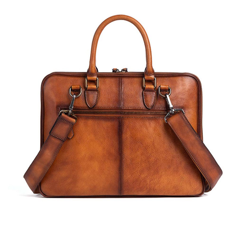 Mens Vintage Leather Buiness Briefcase Shoulder Cross Body Bag 2766-5