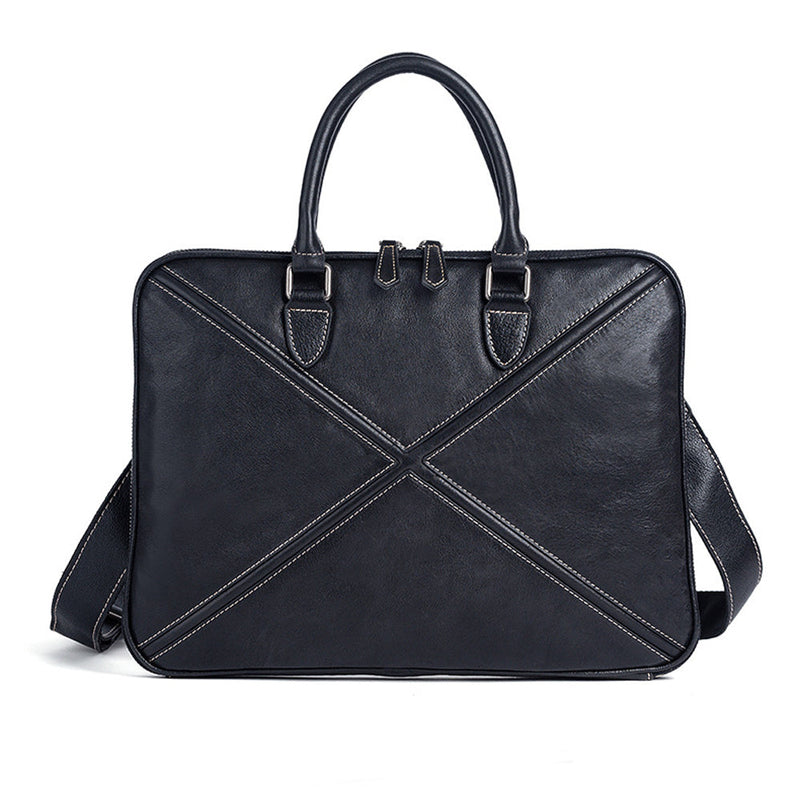 Mens Vintage Leather Buiness Briefcase Shoulder Cross Body Bag 2766-16