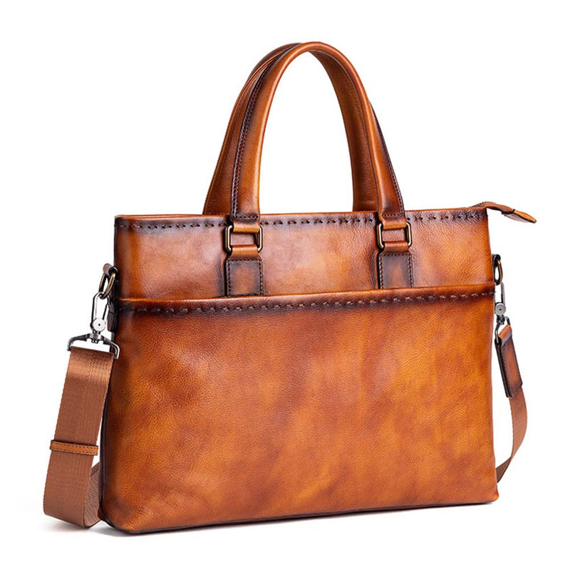 Mens Vintage Leather Buiness Briefcase Shoulder Cross Body Bag   2769-5
