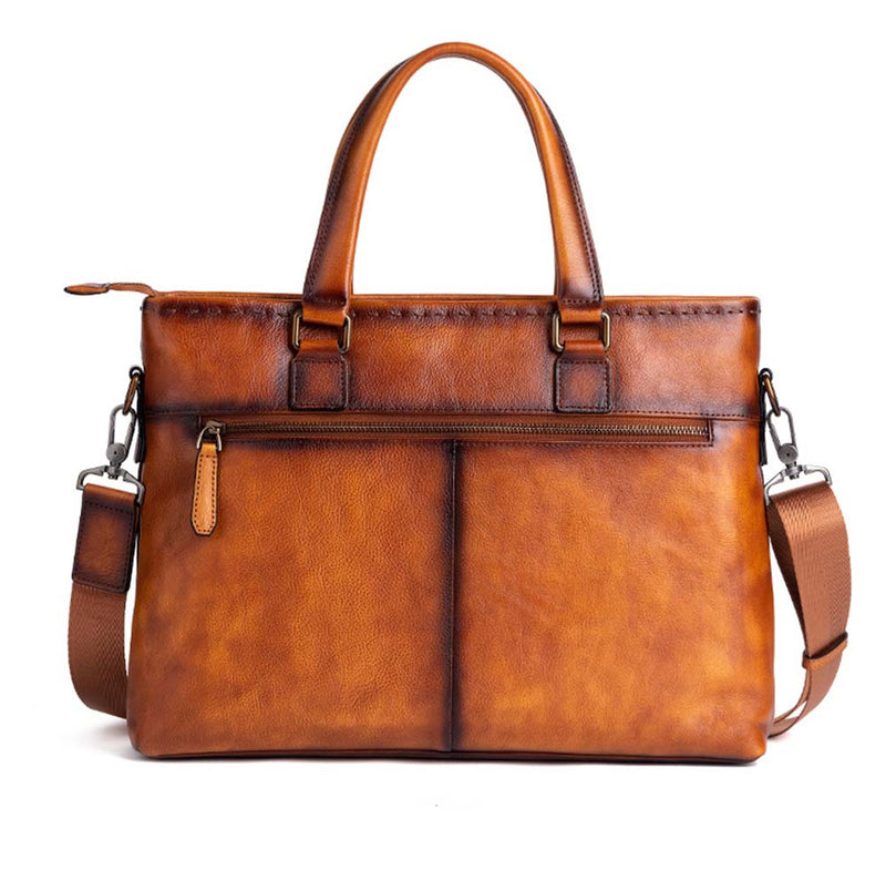 Mens Vintage Leather Buiness Briefcase Shoulder Cross Body Bag   2769-6