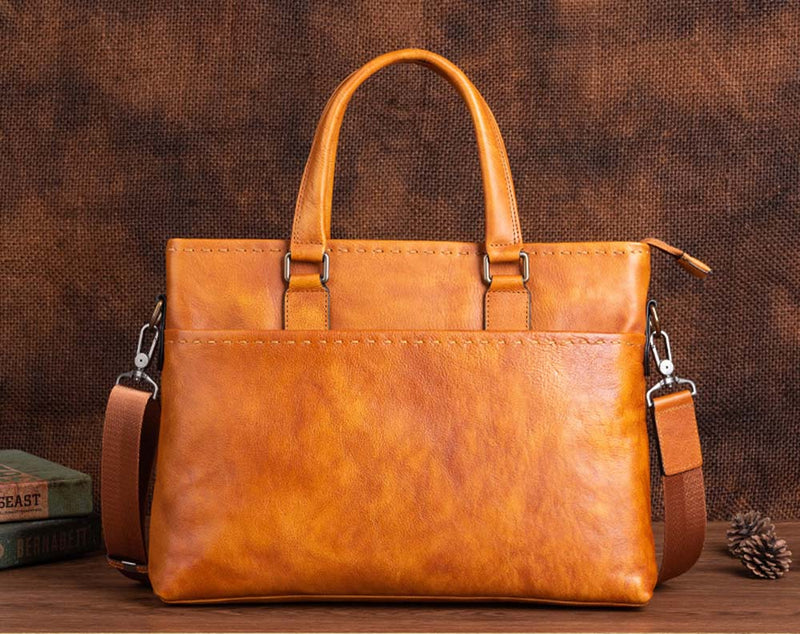Mens Vintage Leather Buiness Briefcase Shoulder Cross Body Bag   2769-3