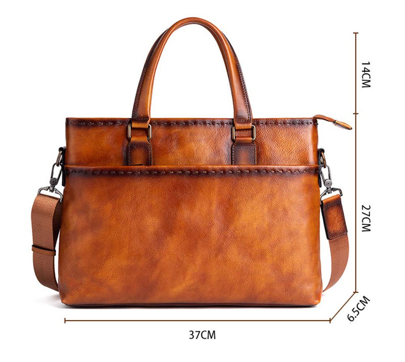 Mens Vintage Leather Buiness Briefcase Shoulder Cross Body Bag   2769-15