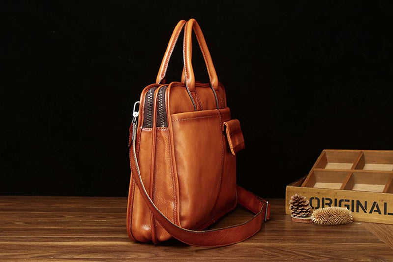Mens Vintage Leather Buiness Briefcase Shoulder Cross Body Bag   2850-2