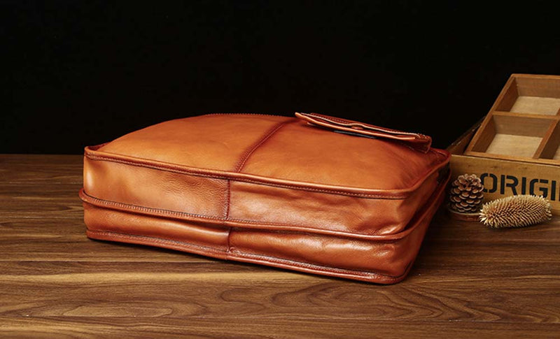 Mens Vintage Leather Buiness Briefcase Shoulder Cross Body Bag   2850-5