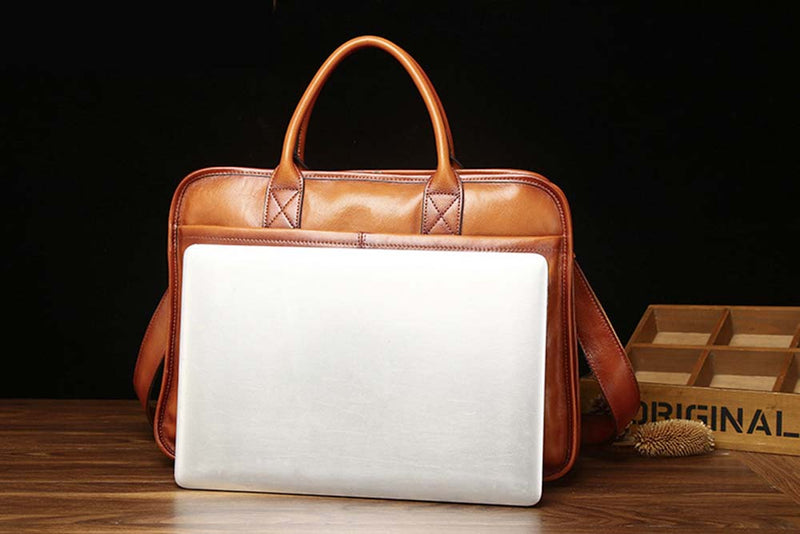 Mens Vintage Leather Buiness Briefcase Shoulder Cross Body Bag   2850-1