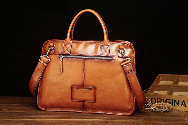 Mens Vintage Leather Buiness Briefcase Shoulder Cross Body Bag   2850-4