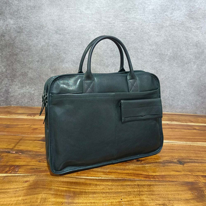 Mens Vintage Leather Buiness Briefcase Shoulder Cross Body Bag   2850-12