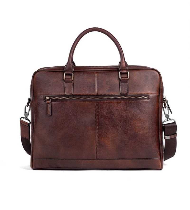 Mens Vintage Leather Buiness Briefcase Shoulder Cross Body Bag   2855-19