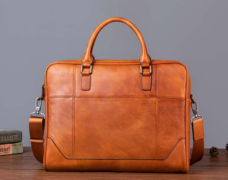 Mens Vintage Leather Buiness Briefcase Shoulder Cross Body Bag   2855-3