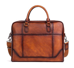 Mens Vintage Leather Buiness Briefcase Shoulder Cross Body Bag   2855-0