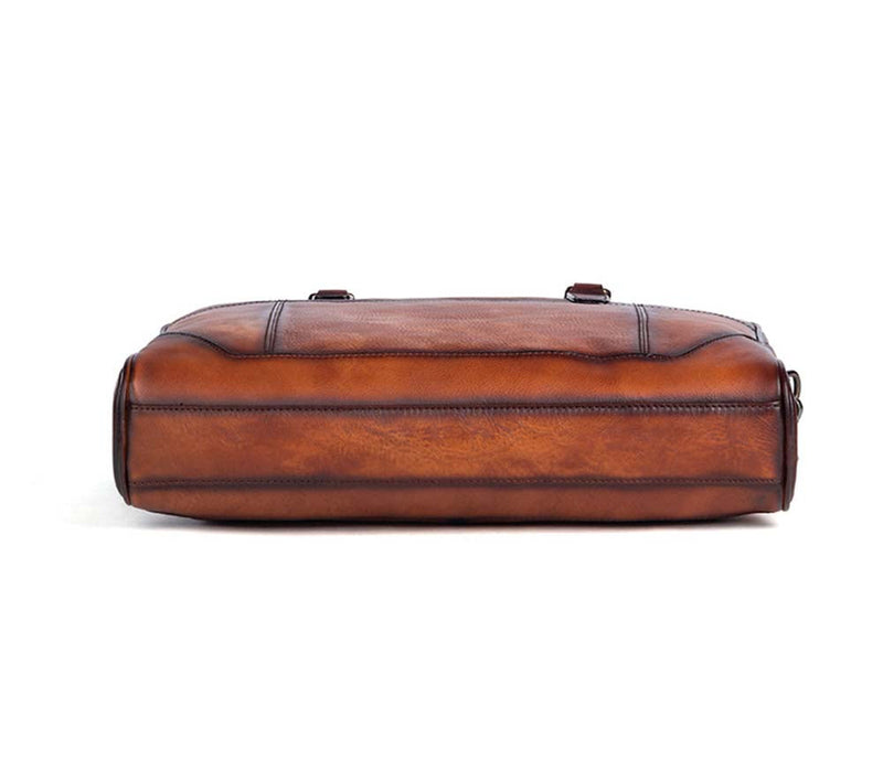 Mens Vintage Leather Buiness Briefcase Shoulder Cross Body Bag   2855-12