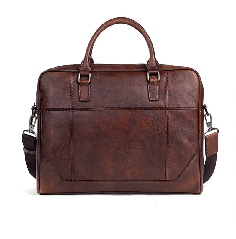 Mens Vintage Leather Buiness Briefcase Shoulder Cross Body Bag   2855-18