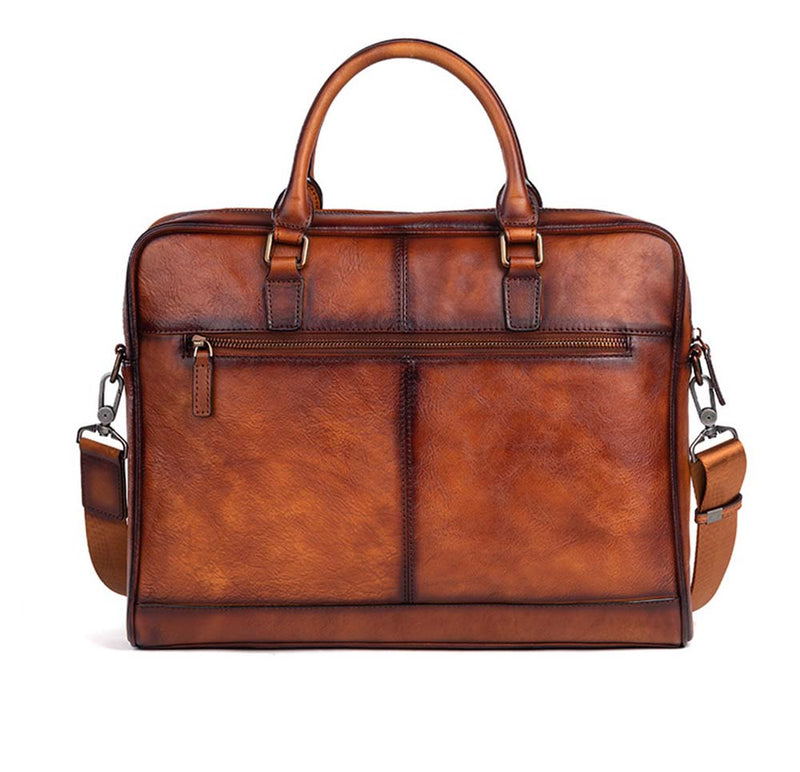 Mens Vintage Leather Buiness Briefcase Shoulder Cross Body Bag   2855-7