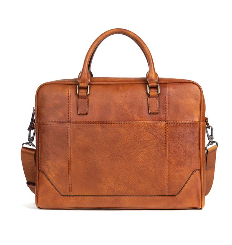 Mens Vintage Leather Buiness Briefcase Shoulder Cross Body Bag   2855-16