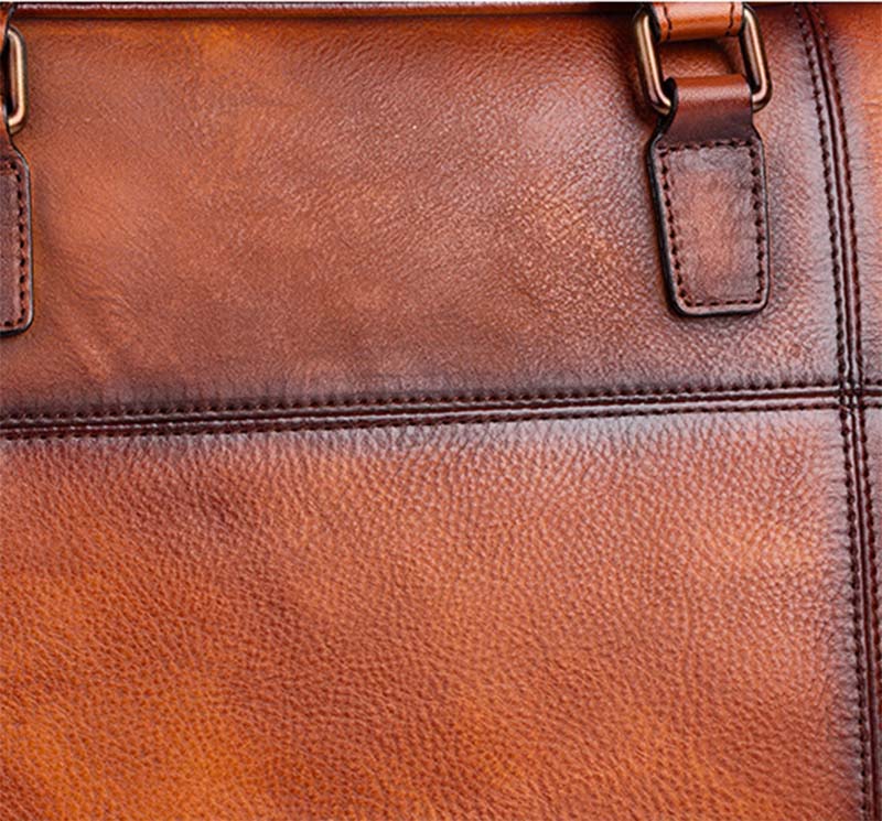 Mens Vintage Leather Buiness Briefcase Shoulder Cross Body Bag   2855-11