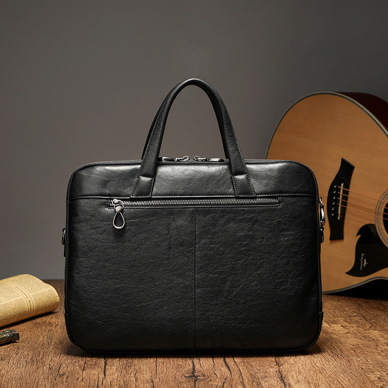 Mens Vintage Leather Buiness Briefcase Shoulder Cross Body Bag  Large Volumn 2800-4