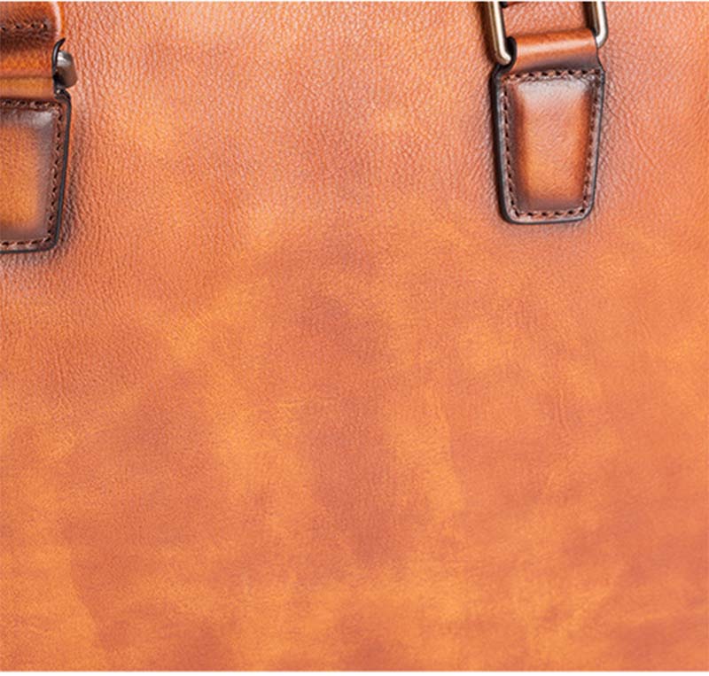 Mens Vintage Leather Buiness Briefcase Top Handle  Shoulder Cross Body Bag   2860-10