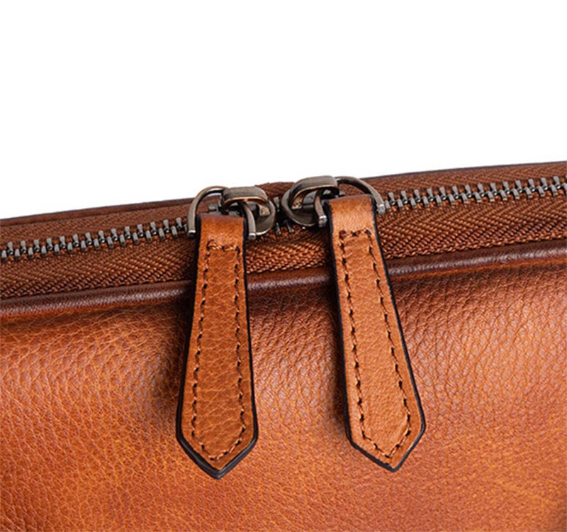 Mens Vintage Leather Buiness Briefcase Top Handle  Shoulder Cross Body Bag   2860-9