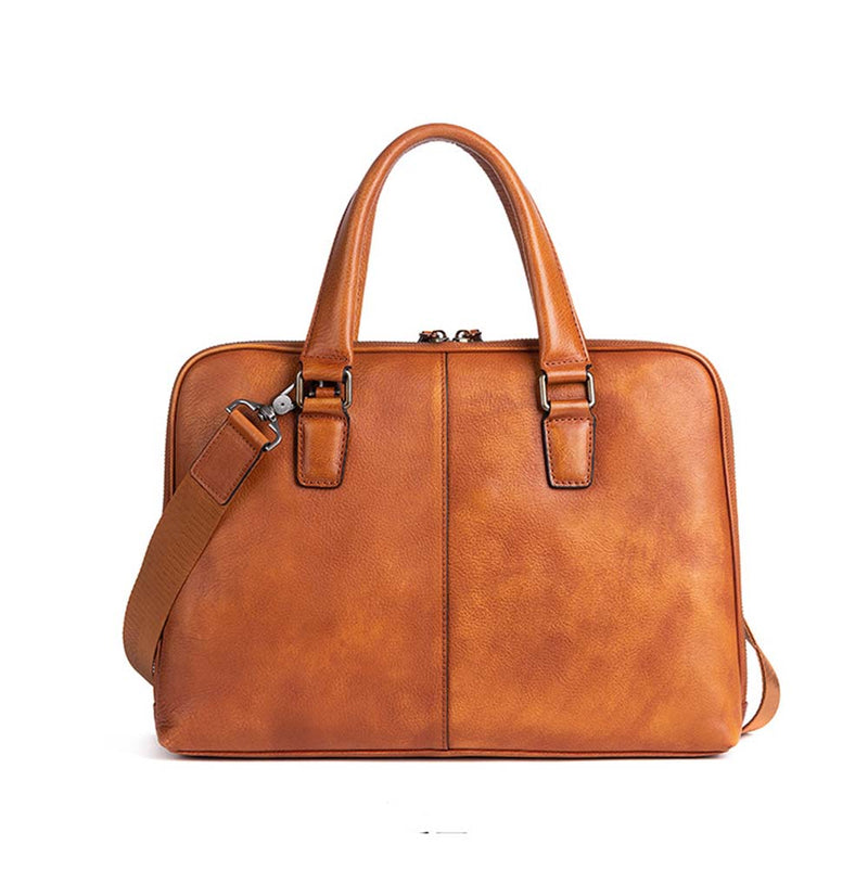 Mens Vintage Leather Buiness Briefcase Top Handle  Shoulder Cross Body Bag   2860-8