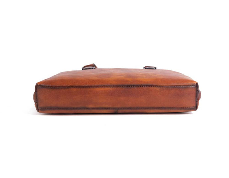 Mens Vintage Leather Buiness Briefcase Top Handle  Shoulder Cross Body Bag   2860-18
