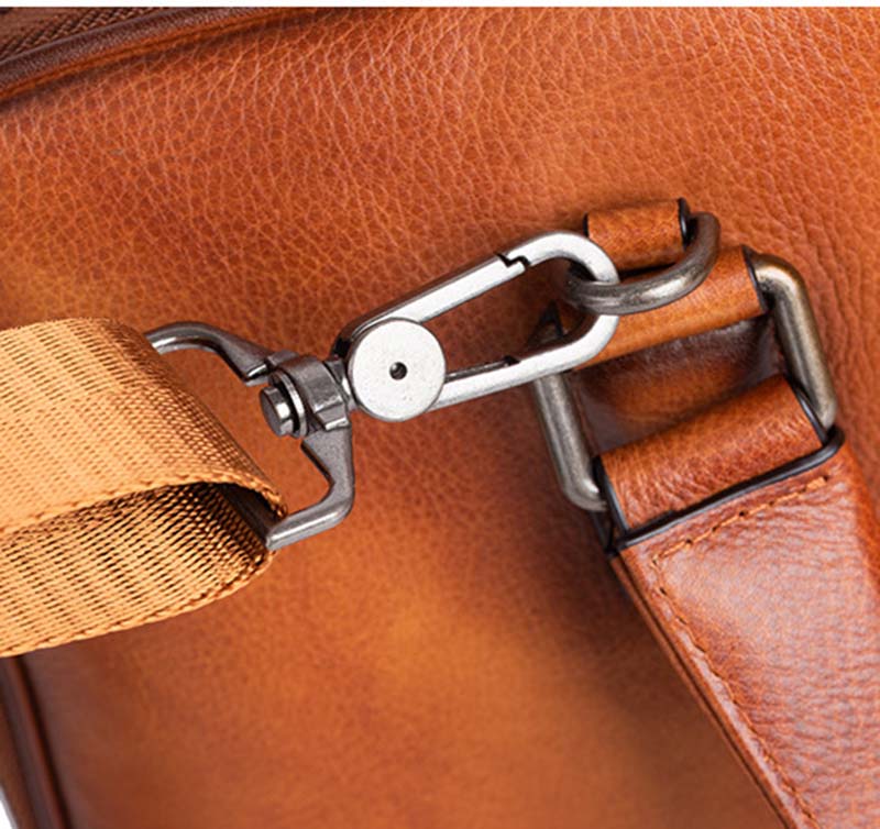 Mens Vintage Leather Buiness Briefcase Top Handle  Shoulder Cross Body Bag   2860-16