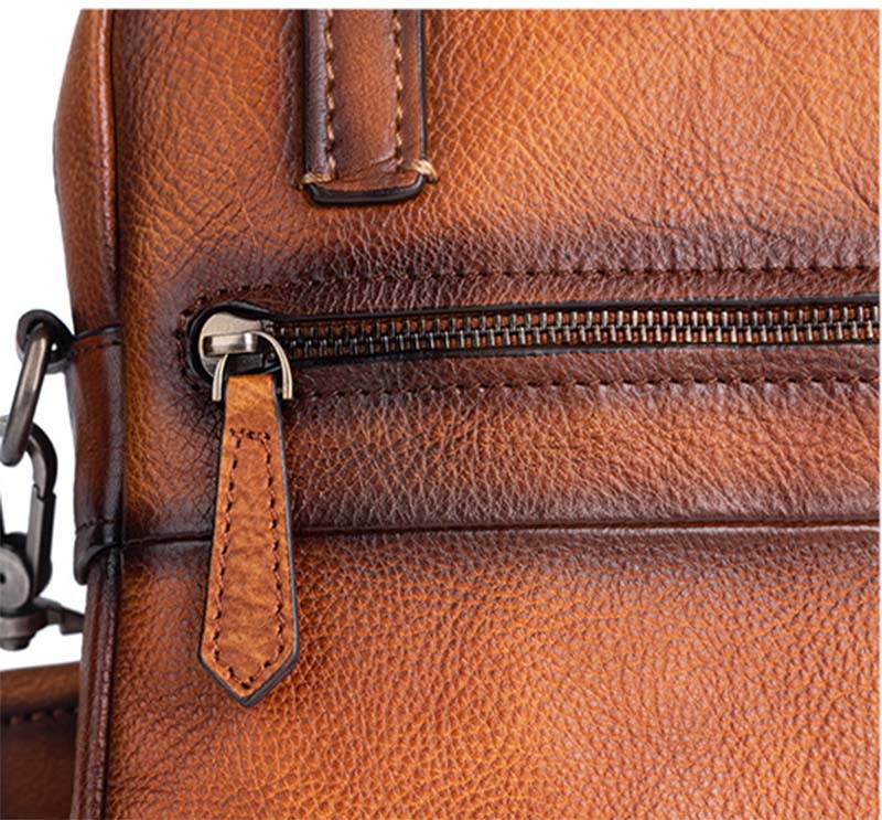 Mens Vintage Leather Cross Body Handle Bag-10