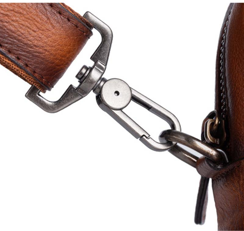 Mens Vintage Leather Cross Body Handle Bag-8
