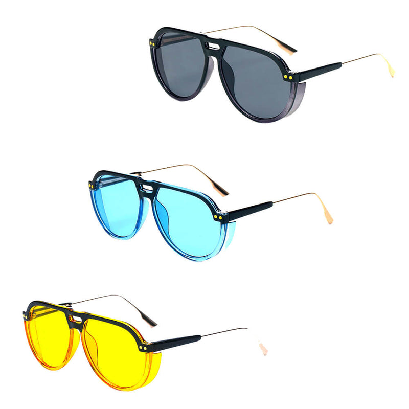 KRAKOW | Modern Round Carrera Style Aviator Fashion Sunglasses-6