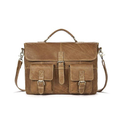 Rossie Viren  Men Leather Bag Vintage Leather Laptop Briefcase Postman Handbag Unisex New-0