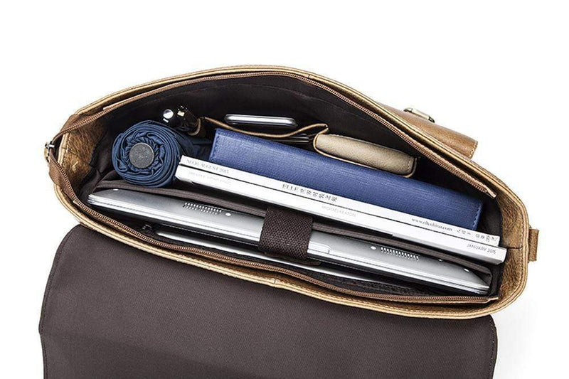 Rossie Viren  Men Leather Bag Vintage Leather Laptop Briefcase Postman Handbag Unisex New-8