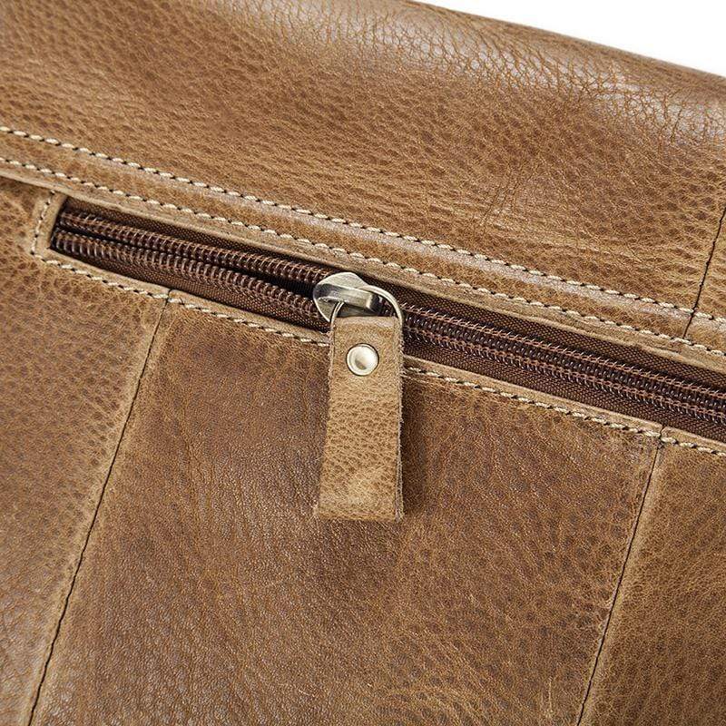 Rossie Viren  Men Leather Bag Vintage Leather Laptop Briefcase Postman Handbag Unisex New-9