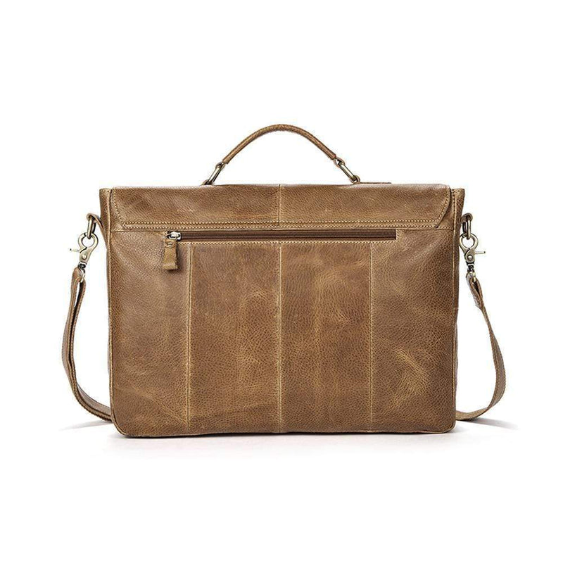 Rossie Viren  Men Leather Bag Vintage Leather Laptop Briefcase Postman Handbag Unisex New-4