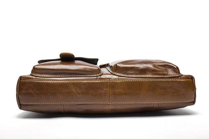 Rossie Viren  Men's Bunished Vintage Leather Shoulder Top Handle Bags-3