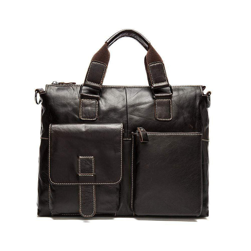 Rossie Viren  Men's Bunished Vintage Leather Shoulder Top Handle Bags-6