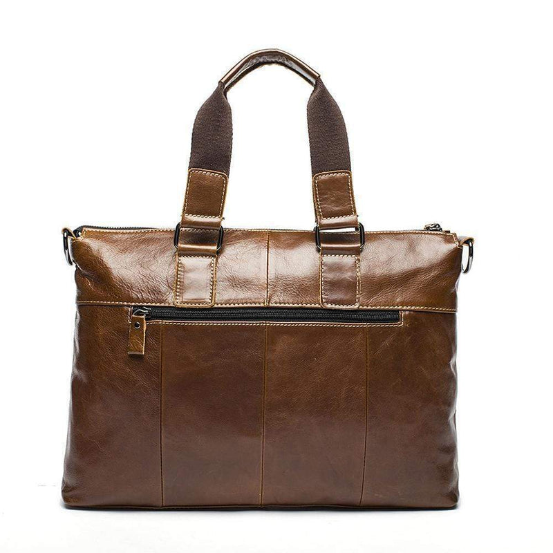 Rossie Viren  Men's Bunished Vintage Leather Shoulder Top Handle Bags-2