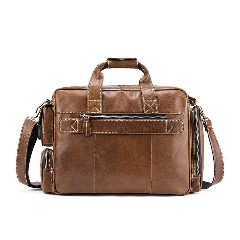 Rossie Viren  Men's Large Handmade Vintage Leather Briefcase Messenger Shoulder Bag-19