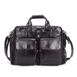 Rossie Viren  Men's Large Handmade Vintage Leather Briefcase Messenger Shoulder Bag-9