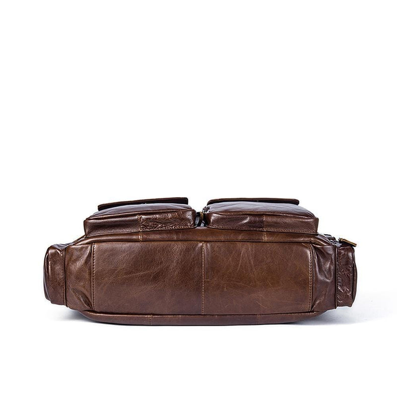 Rossie Viren  Men's Large Handmade Vintage Leather Briefcase Messenger Shoulder Bag-4