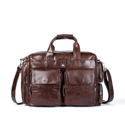 Rossie Viren  Men's Large Handmade Vintage Leather Briefcase Messenger Shoulder Bag-0