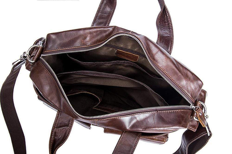 Rossie Viren  Men's Large Handmade Vintage Leather Briefcase Messenger Shoulder Bag-8