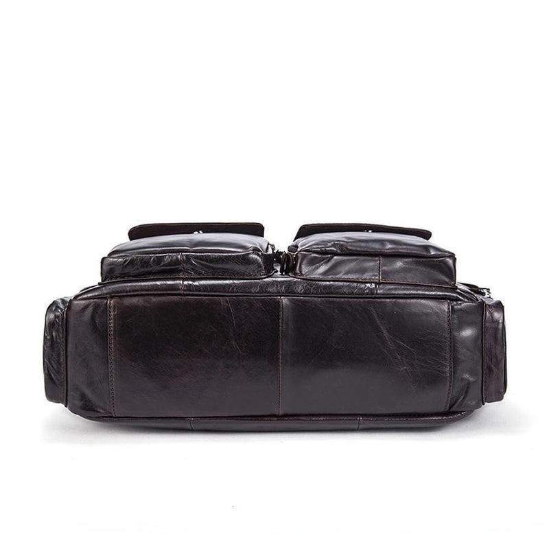 Rossie Viren  Men's Large Handmade Vintage Leather Briefcase Messenger Shoulder Bag-14